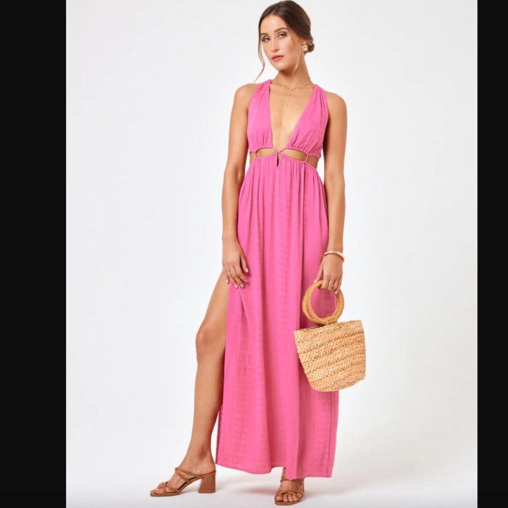 L*Space X Hannah Montazami Rafael Coverup Dress - NWT Pink